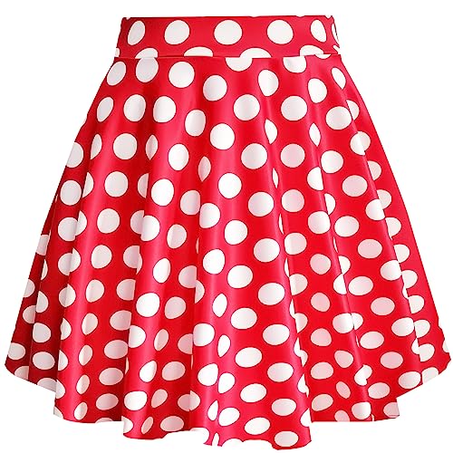 PUKAVT Women's Basic Casual Skirts A-Line Mini Flared Stretchy Skater Party Skirt
