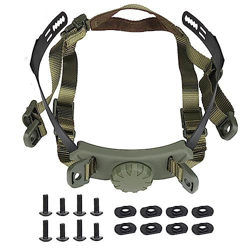 Casco táctico rápido con correa ajustable, sistema de suspensión para casco de airsoft, correa de bloqueo de cabeza para casco de corte alto rápido Sf. (OD)