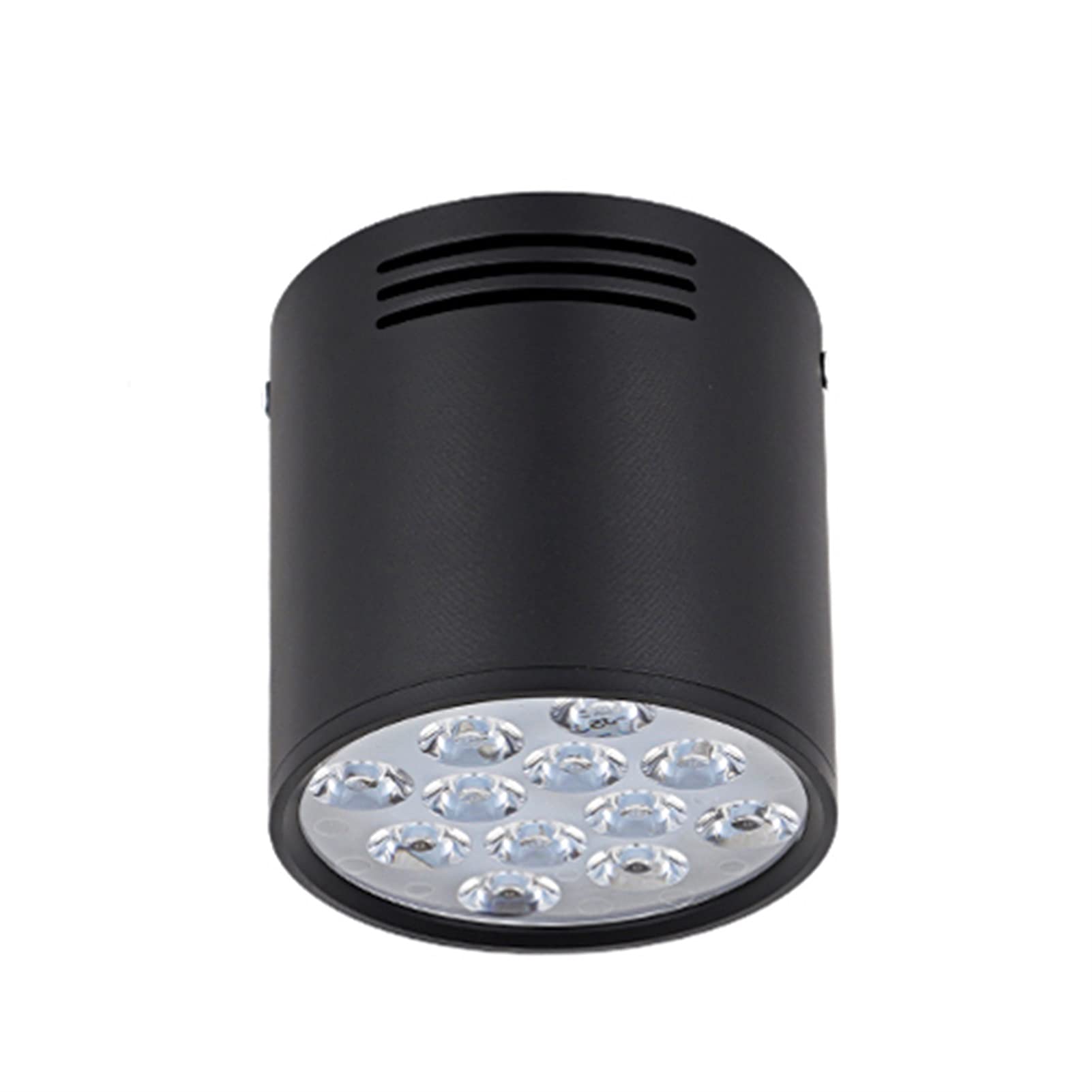 VDOQTLJT European Wall Light LED Clear Tube Lamp Ceiling TV Background Aisle Entrance Corridor Non-Hole Spotlight Black Circular Projector chandeliers m(Warm Light,12W(1PCS))
