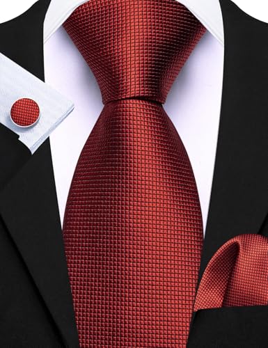 Image of Barry.Wang Men Suspender Set with Necktie Elastic Y Type Heavy Duty 6 Clips Braces Tie Handkerchief Cufflink Pin 6PCS
