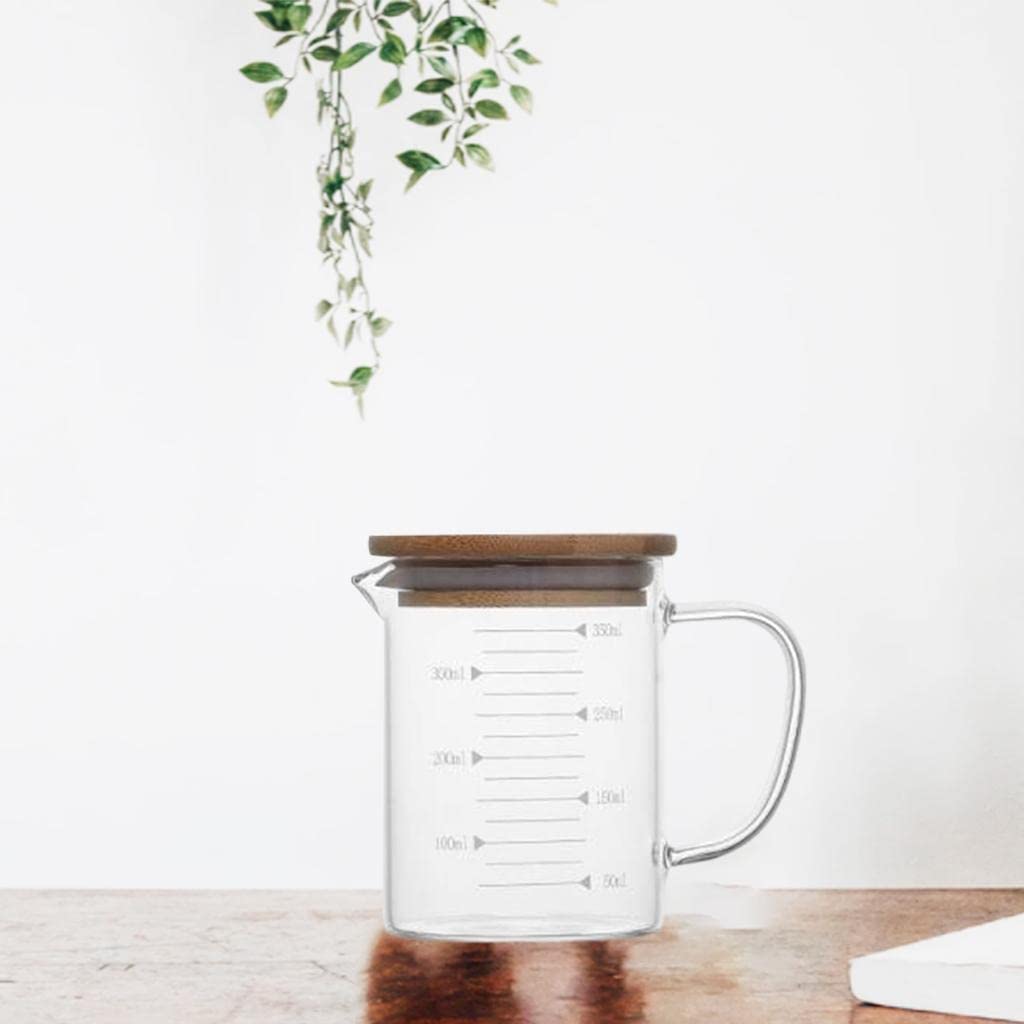 2 Tazas Medidoras de Vidrio Resistentes Al con Mango Ergonómico para Horno Y Té, 350 Ml, 4 Piezas