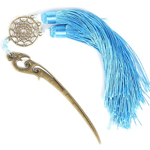 LUCKY-GO Metal Bookmark with Tassel, Vintage Bookmark, Handmade Hairpin Bookmarks for Women, Men and Kids, Unique Gift for Book Lovers