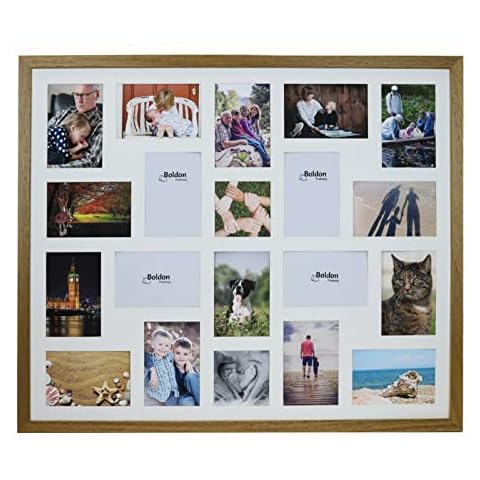 8/9/10/12/16/20 Photos Large Multi Picture Frame Collage Aperture Decor Memories-20 Aperture-Light Oak Cover