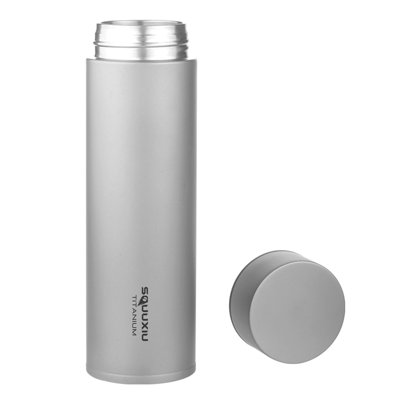 Domary Bottiglia d'Acqua Isolata sotto Vuoto Flacone Leggero da 450 Ml con Guarnizione a Prova di Perdite per Viaggi in Campeggio