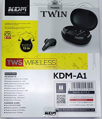 KDM A1 Twins Auto Pairing TWS Wireless 