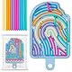 BOXOB Sensorisches Aktivitätsbrett, Silikon Zappelspielzeug Sensorisches Brett mit 12 Streifen Süß Eiscremeform Sensorik Activity Board zum Entspannen für Kinder und Erwachsene (Blau)
