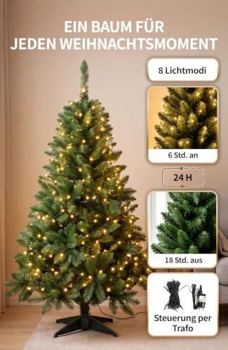 4smile künstlicher Weihnachtsbaum mit Beleuchtung 120 cm, TESTSIEGER – Ansicht 5