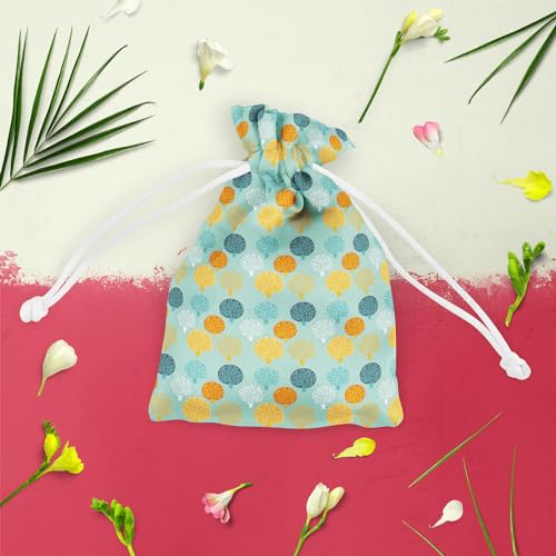Image of ArtzFolio Leaf Art D3 | Pouch Wrist Potli Bag | Bag for Weddings & Casual Parties