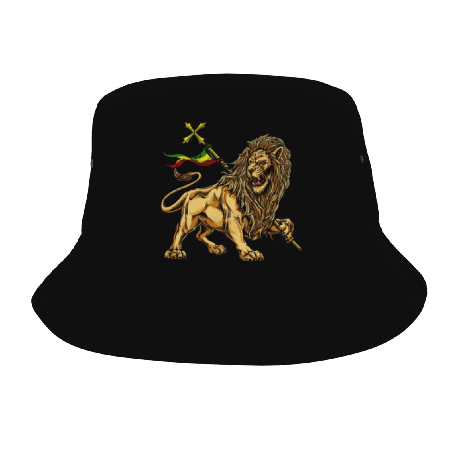 IUBBKI Rasta Lion of Judah Hats Unisex Fashion Sun Cap Packable Outdoor Fisherman Hat Sports Vacation Headwear