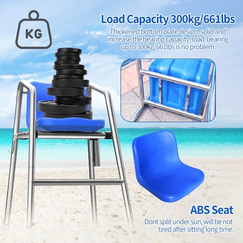 Silla de guardavidas multiusos de acero inoxidable para piscina miniatura 4