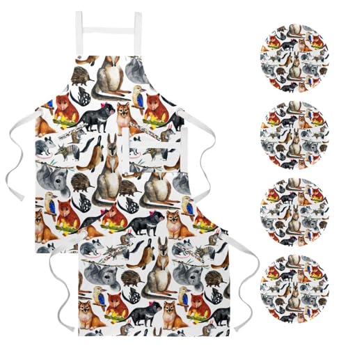 Tablier de cuisine anti-tache animaux australiens pour éviter les salissures