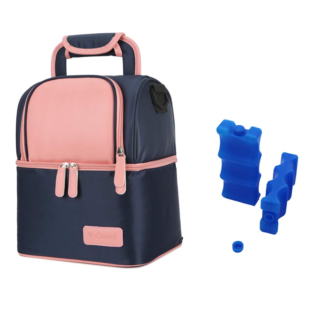 Rufun Bolso Isotérmica para Biberón Leche Materna Almuerzo Mochila de Nevera, 2 Bolsas de Hielo incluidas