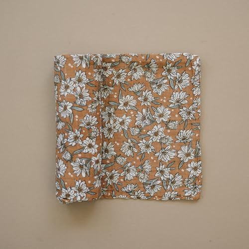 Image of Mebie Baby Magnolia Muslin Swaddle - Soft, Modern & Neutral Swaddle Blanket for Newborns (0-3 Months), Comfy Wrap & Baby Essentials