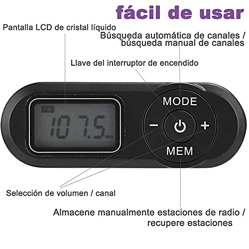 Mini Radio Tragbare FM mit digitaler LCD-Digitalanzeige, Kopfhörer, Pocket-Walkman-Radio mit Voreinstellung, zum Joggen… - Image 7