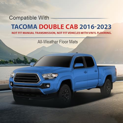 image for PIT66 Floor Mats Cargo Liners Compatible with Toyota Tacoma Double Cab