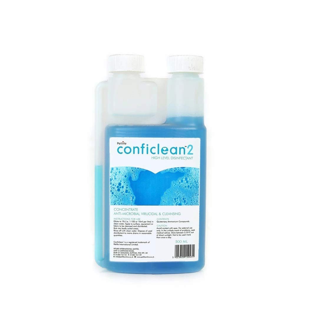 Petlife Confi-Clean 2 Concentrated High Level Disinfectant - Unscented - 500ml