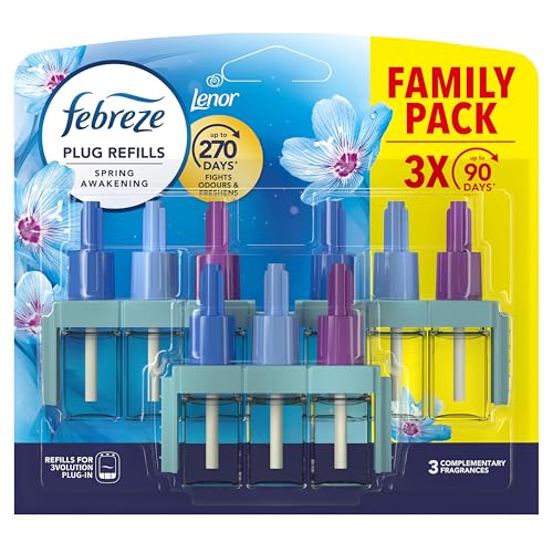 Febreze 3Volution Air Freshener Plug-In Refill Spring Awakening 3x20ML 3 Alternating Scents to Fight Odours