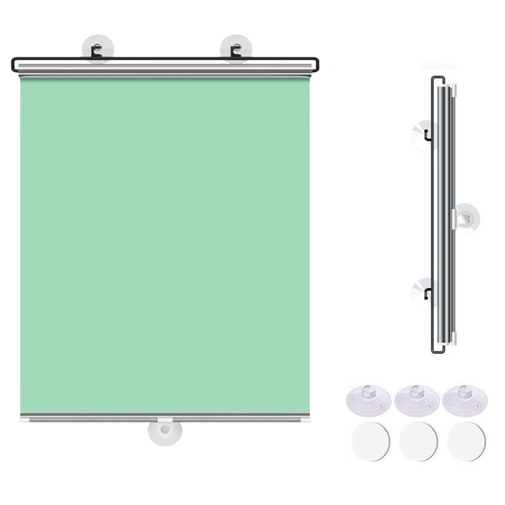 Suction Cup Roller Blinds for Windows, Sunshade Roller Blind, Black Blackout Roller Blinds,Retractable Portable Curtains, No Drilling Required, for Car Home Office Privacy Protection