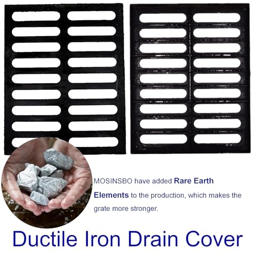 Image of Cast Iron Drain Grate, Driveway Channel Cover 20x16 in C-Class