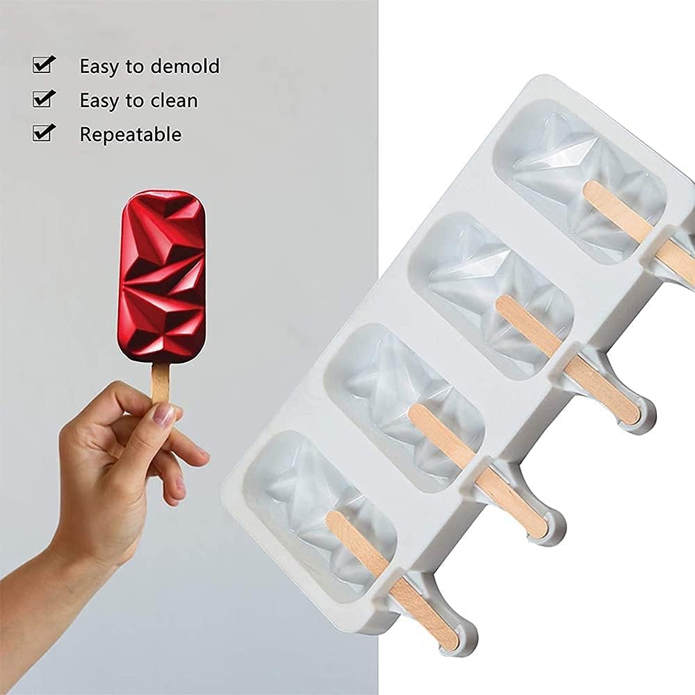Ice Cream Molds Silicone, Silicone Frozen Ice Cream Mold, Popsicle Silicone, Stick Silicone Ice Cream Molds, Cakesicle Mold DIY Ice Cream Stick Frozen Dessert Juice