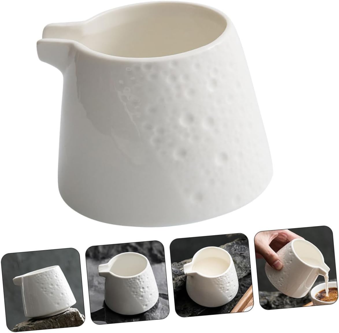 5pcs Milk Froth Pitcher Creamer Lid Ceramic Milk Jug for Oatmilk Latte-making Tool