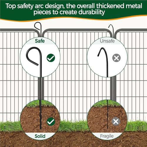 Image of Yaheetech 47in x 14ft Rustproof Foldable Metal Decorative Garden Fence | Durable Metal Frame, Tool-Free Quick Setup,Custom Multi-Shape,Fold Flat Storage, Multi-Scene For Garden Patio RV Camping