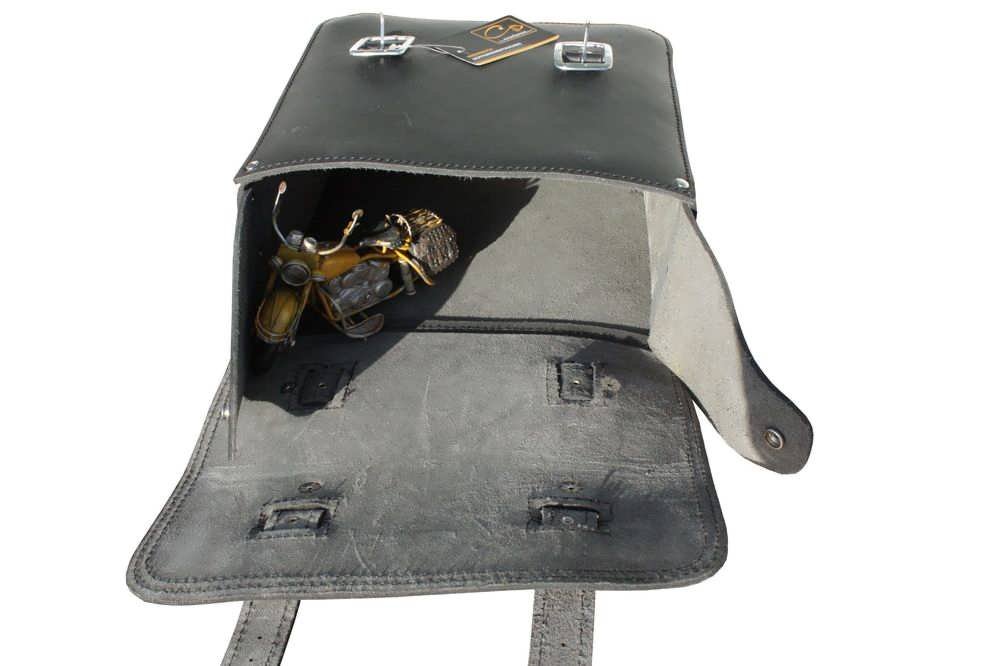 Leder Hecktasche Gepäckträger Tasche in schwarz passend für Simson Schwalbe Sperber Star Spatz KR50 KR51 SR4
