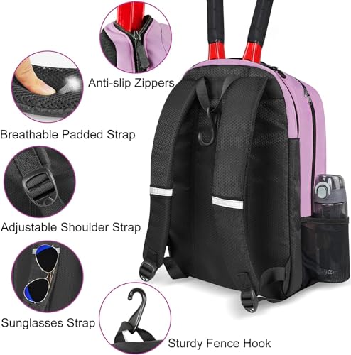 Image of Ytonet Tennis Bag Tennis Backpack for Women Men 2 Rackets