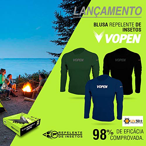 Camisa com Repelente de Insetos e Proteção Solar UV50+ (G, Verde Militar)