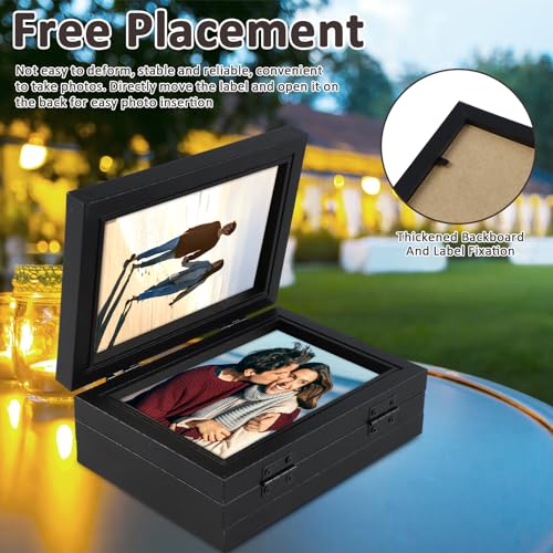 Foribyw Hinged Photo Frames 4x6 inch, Rustic Wood Effect Folding Picture Frame with High Definition Glass, 4 Opening Photo Frame Multiple Pictures for Desktop Birthday Gifts(black) - Cosy Home Interiors Foribyw Hinged Photo Frames 4x6 inch, Rustic Wood Effect Folding Picture Frame with High Definition Glass, 4 Opening Photo Frame Multiple Pictures for Desktop Birthday Gifts(black) - Image 6