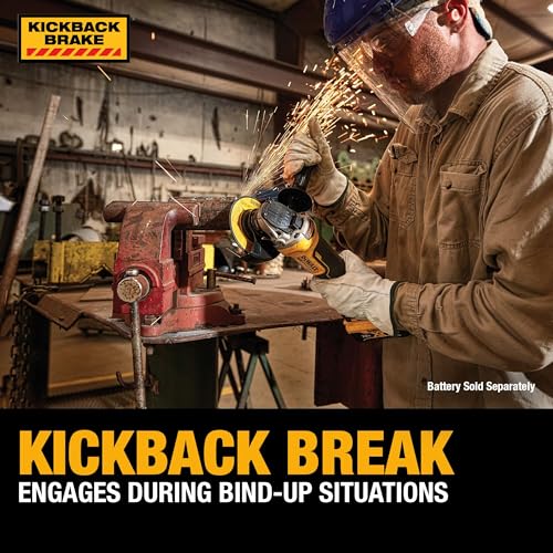 DEWALT 20V MAX* Angle Grinder Tool Cordless Brushless, 4 1/2 Inch, with Paddle Switch and Kickback Brake, Tool Only (DCG413B) thumbnail 5