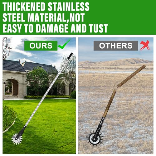 image for YEELOR Wheel Rotary Edger, Manual Lawn Edger, Stainless Steel Handle,A