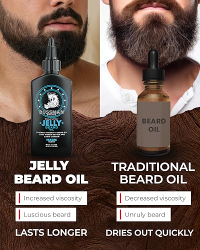 Bossman Jelly Beard Oil for Men (4 oz, Magic Scent) – Softens, Moisturizes & Conditions with Natural Ingredients - Image 6