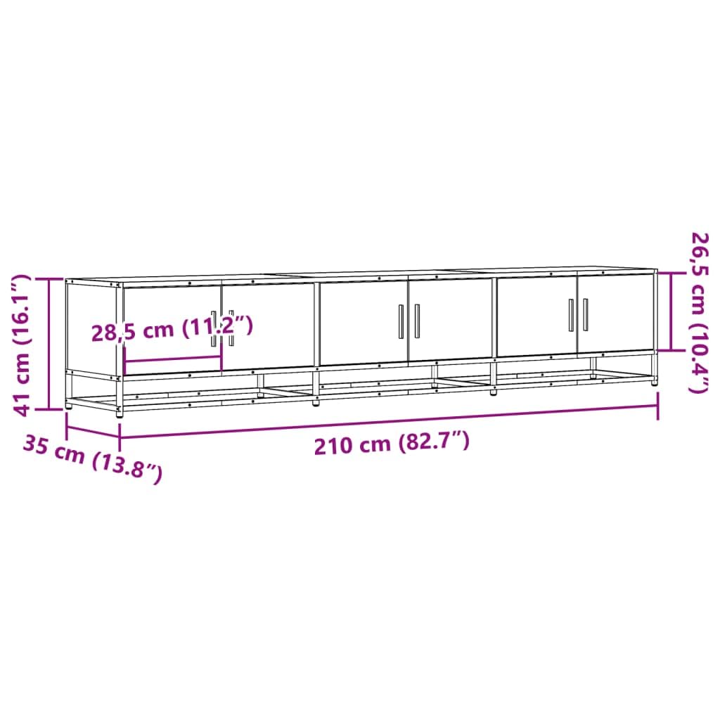 vidaXL Mueble para TV Madera de ingeniería Gris Sonoma 210x35x41 cm