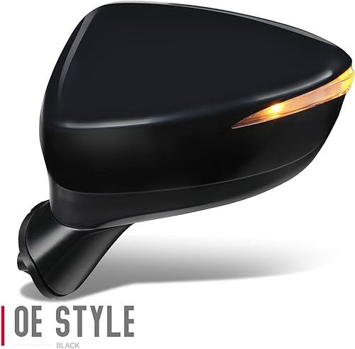 Miniatura 3 de DNA Motoring OEM-MR-MA1320216 Espejo lateral de ajuste alimentado por el conductor izquierdo con luz de señal de detección de punto ciego compatible