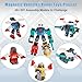 CuisinAid Transform Toys for 3 4 5 6 7 8 Year Old Boys, 32 Pieces Robot Toys for Kids, 4 Magnetic Construction Trucks Vehicles w/Play Mat, Holiday Birthday Gift for Boy Girl
