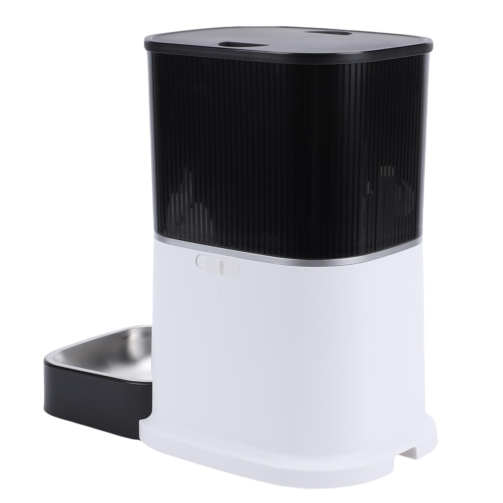 TOPINCN Mangeoire Automatique pour Chat 6L Écran LCD Distributeur de Nourriture pour Chat Chronométré avec Double Alimentation Batterie USB Secours d'urgence Zéro Coins de Nettoyage pour