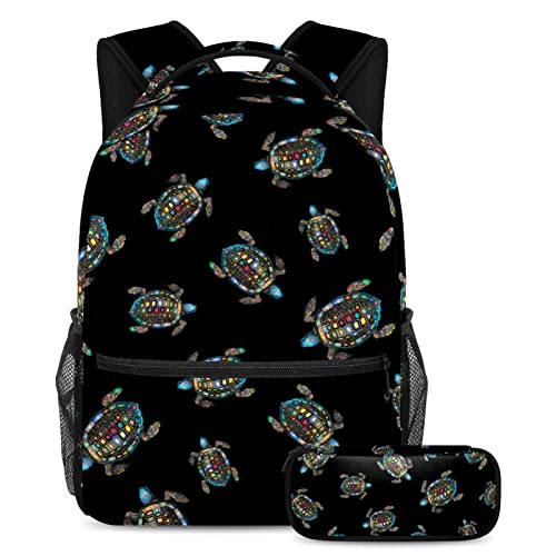 Sac à dos tortue arc-en-ciel multicolore idéal pour le voyage et l'école