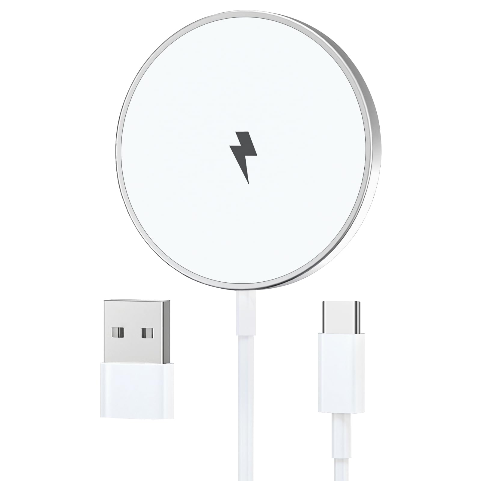 Ładowarka Bezprzewodowa do iPhone'a 1M, ładowarka Mag-Safe 15W do iPhone 17/16/16E/16 Pro Max/15/15 Pro/15 Plus/14/14 Plus/13/12/11/Pods, Magnetyczna Bezprzewodowa Podkładka ładująca do iPhone'a | Ładowarka indukcyjna do telefonów komórkowych bezprzewodow