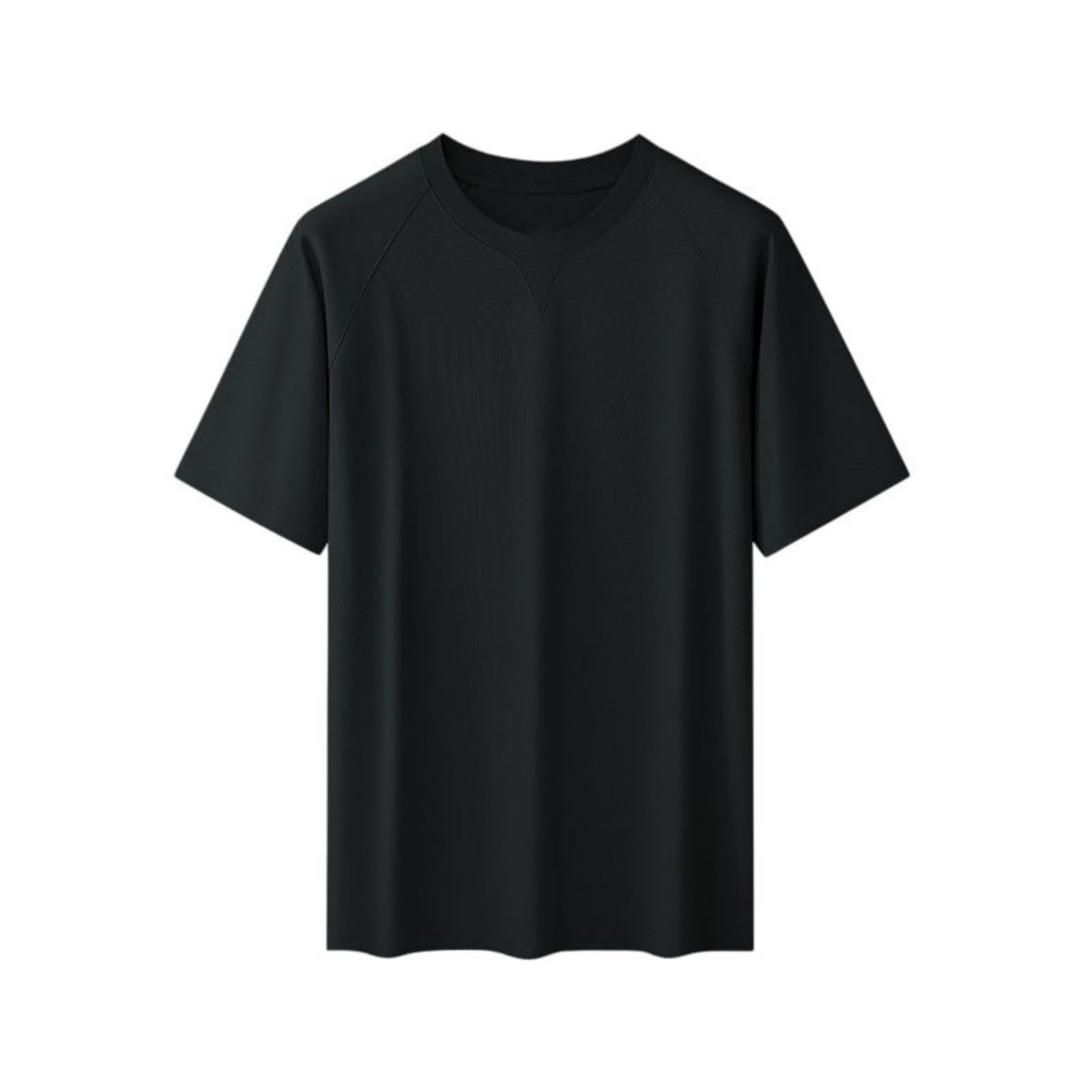 Camiseta de manga corta de algodón con cuello redondo para hombre, ajuste holgado, para uso diario, hogar, viajes