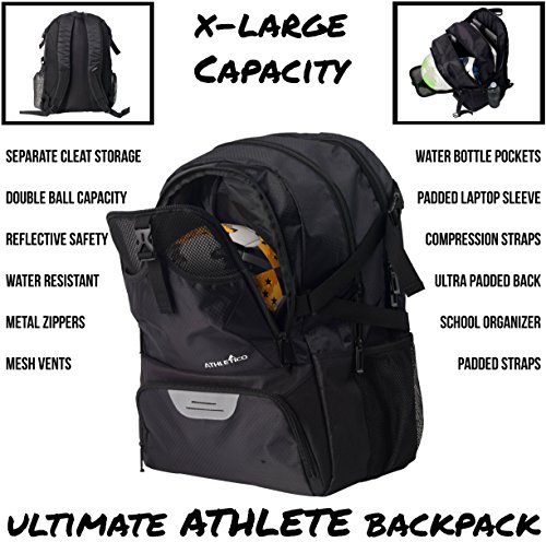 Athletico National Soccer Bag - Backpack for Soccer, Basketball & Football Includes Separate Cleat and Ball Holder - Image 4