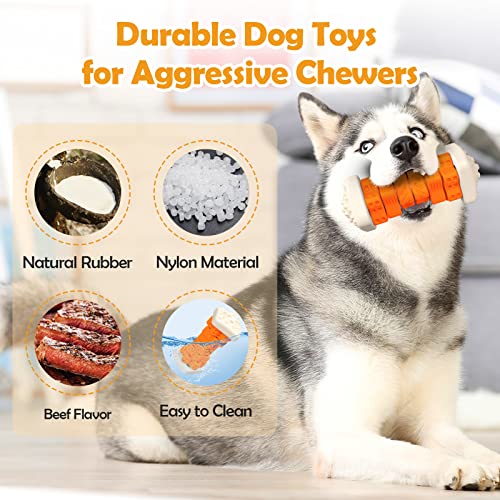 Tough-Dog-Toys-for-Aggressive-ChewersDog-Puzzle-Toys-Indestructible-Dog-Toys-Interactive-Dog-Chew-Toys-with-Beef-Flavor-Rubber-Dog-Enrichment-Toys-for-SmallMediumLarge-Dogs - Cucciolini Doodles   Tough-Dog-Toys-for-Aggressive-ChewersDog-Puzzle-Toys-Indestructible-Dog-Toys-Interactive-Dog-Chew-Toys-with-Beef-Flavor-Rubber-Dog-Enrichment-Toys-for-SmallMediumLarge-Dogs