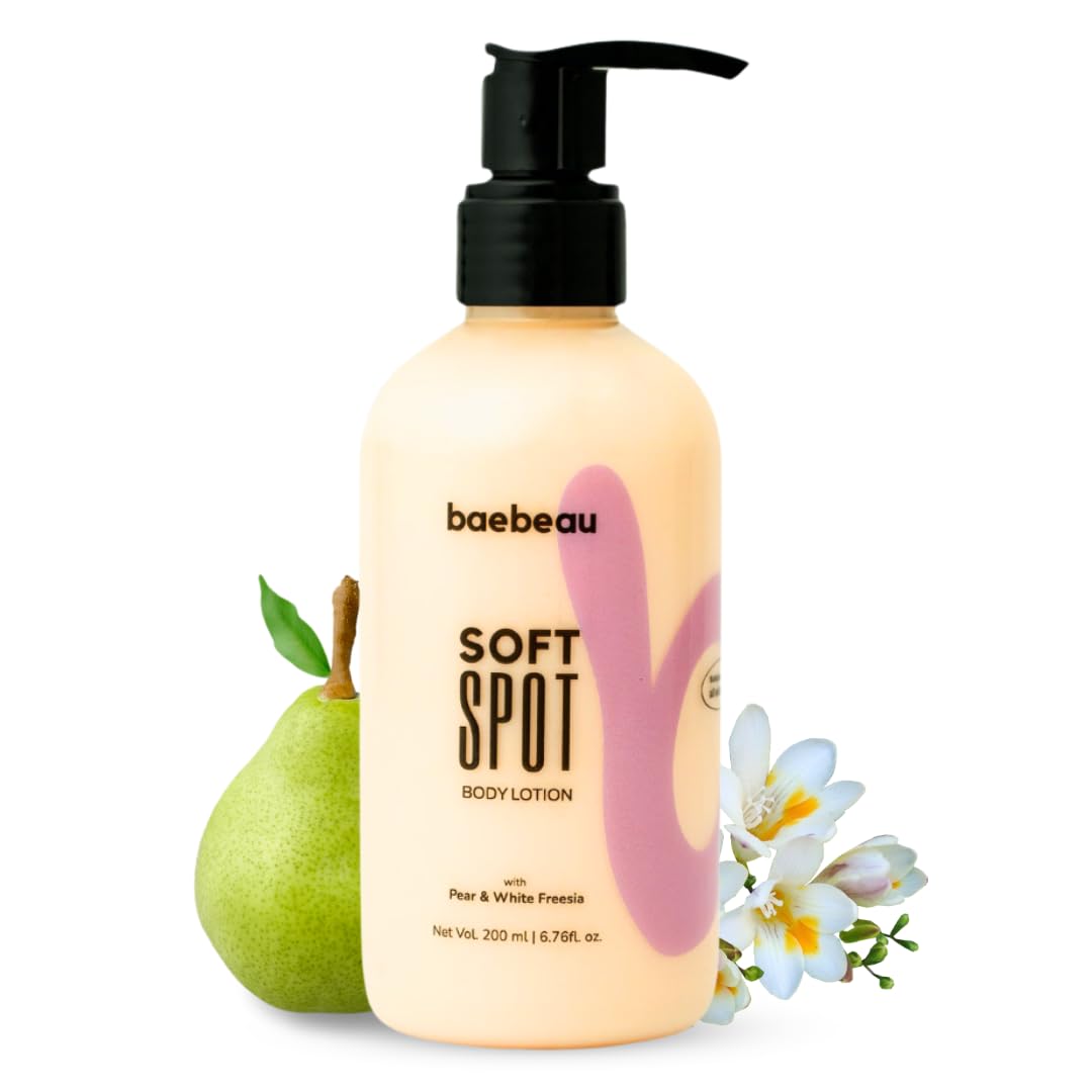 Baebeau Soft Spot Body Lotion for Skin Lightening, Brightening With Pear & White Freesia for Deep Hydration for All Skin Type - 200Ml