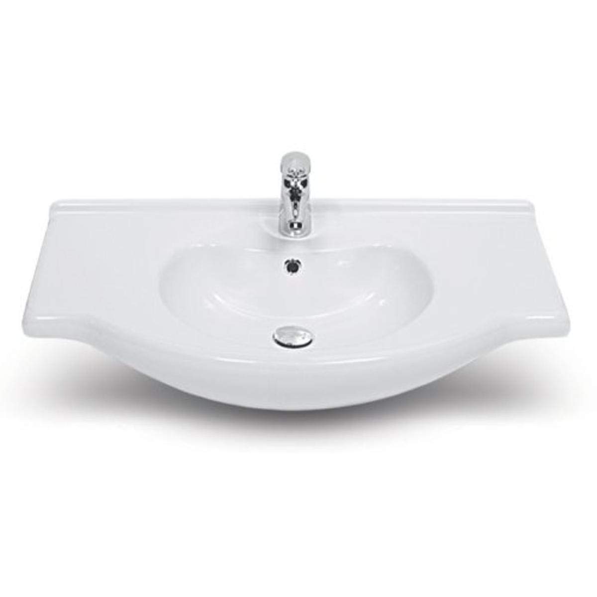 CeraStyle066100-U-One Hole-637509836733 Nil Collection Bathroom Sink, White