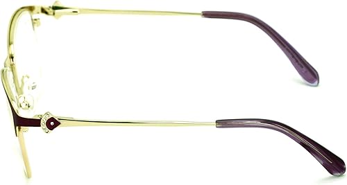 Miniatura 10 de V.W.E. Lentes de lectura con marco óptico de media llanta para mujer, diamantes de imitación, lentes de metal transparentes dorados