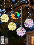 Fairdeer 4 Pack 7.09' Christmas Light Balls Outdoor with Remote & Timer, Color Changing Hanging Sphere Xmas Lights, 11 Modes Dimmable Globe Lights with Plug for Outside Trees Yard Patio Indoor Decor