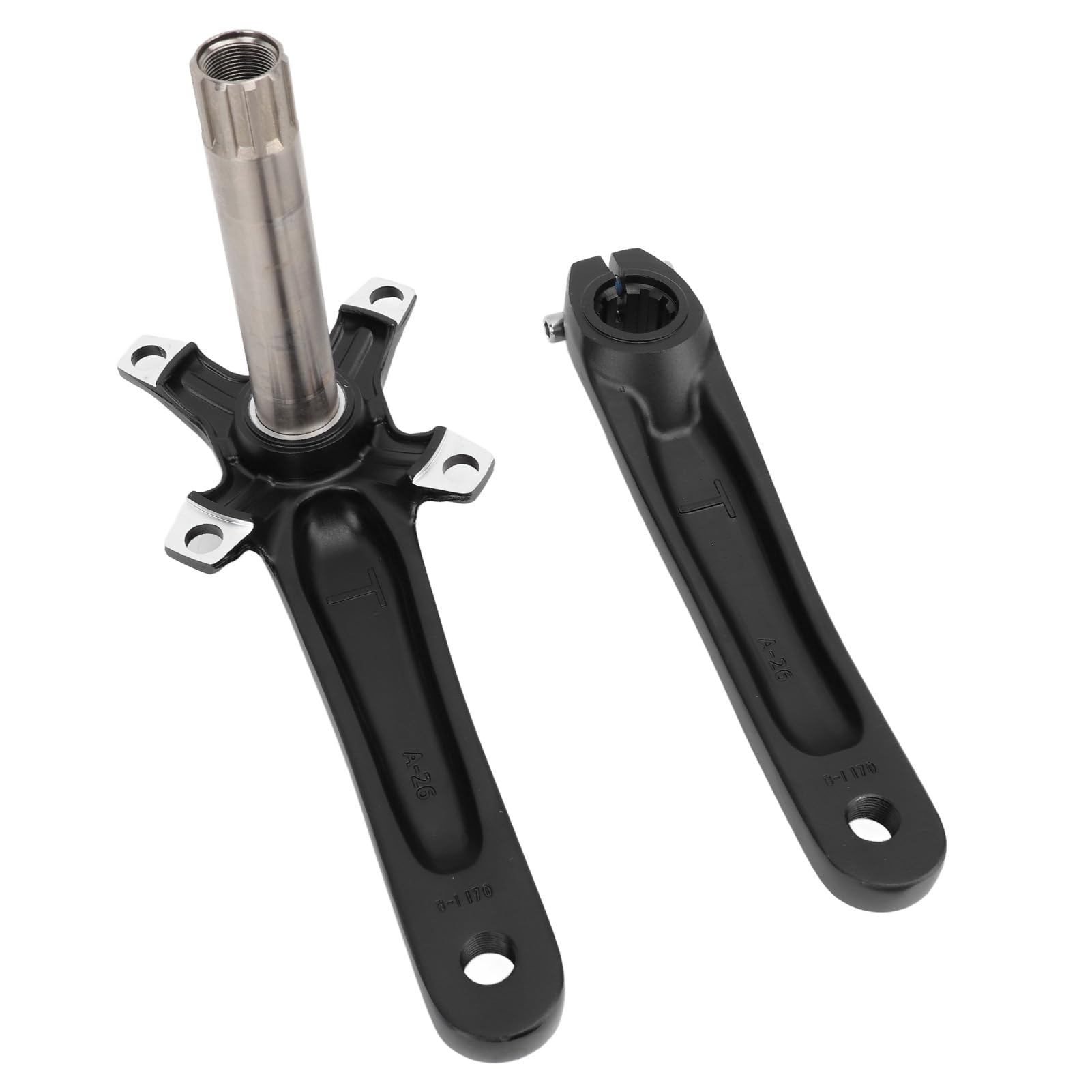 Alomejor Mechanizm Korbowy do Roweru Górskiego, Zestaw Ramion Korby ze Stopu Aluminium z Zestawem Suportu, 170 Mm 104 BCD, Przenoszenie Mocy Obrabiane CNC dla Rowerzystów Szosowych BMX