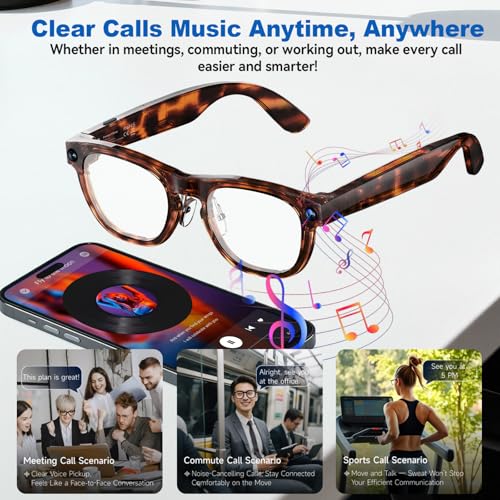 Image of AI Smart Glasses with 8MP Camera, 1080P Video Recording, Real-Time Translation, AI Assistant & Object Recognition, Photochromic Lenses, Bluetooth 5.4 Calls & Music, IP65 Waterproof, 7-8Hr Battery