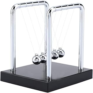 Qioni Newton's Cradle - Balance Steel Balls Demonstrate Newton's Laws with Swinging Balls Physics Science Pendulum Ornaments Toy - Office Desk Decoration