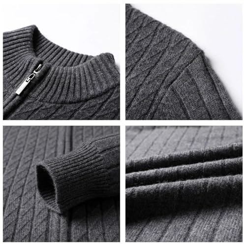 Men Thick Warm Winter Zipper Sweater Turtleneck Cardigan Sweater Men Casual Cashmere Wool Sweater3
